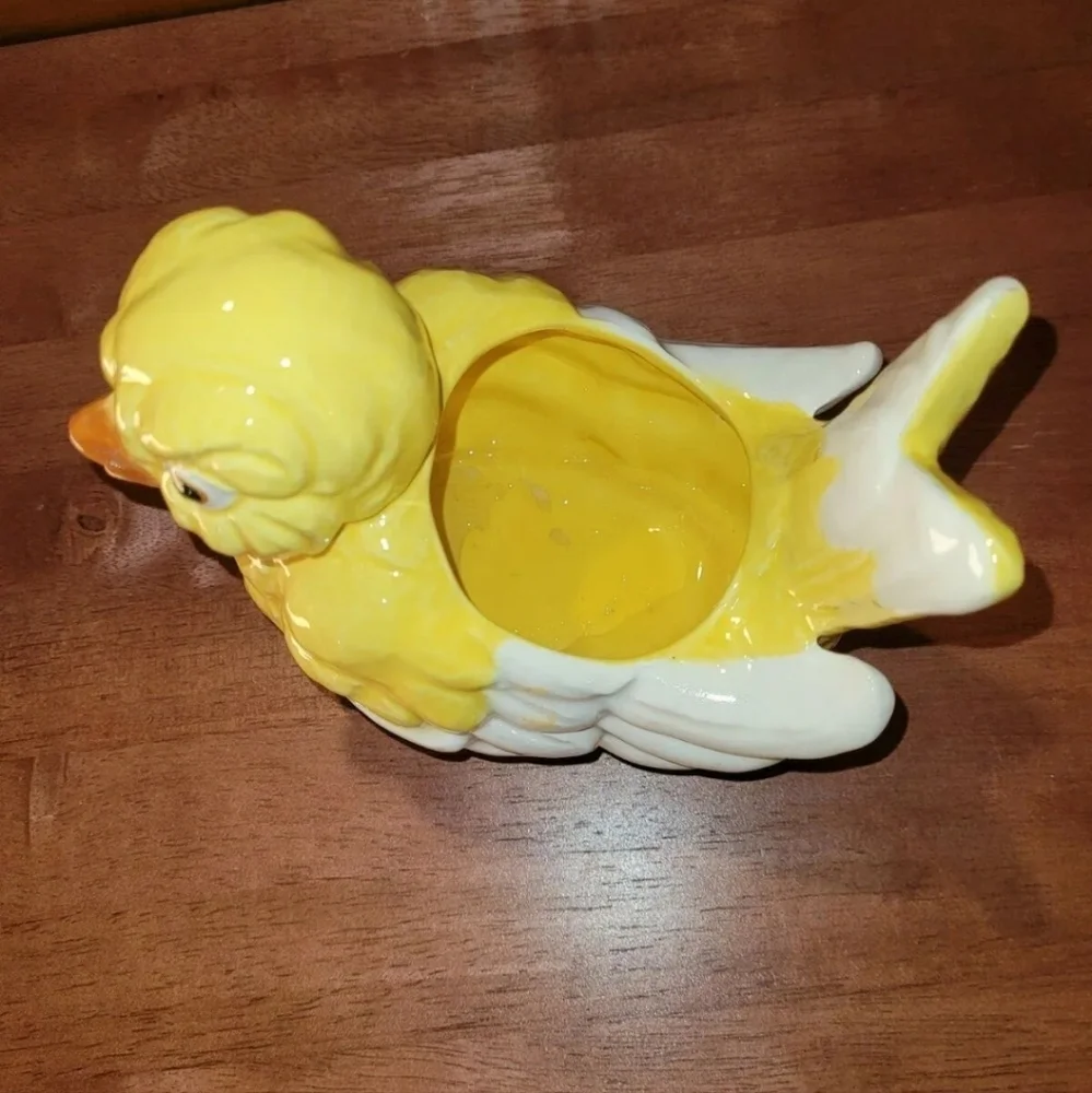 ARDCO Yellow Duck Ducky Chick or Chicken Ceramic Planter Pot or Vase VTG 1950's - Picture 5 of 10